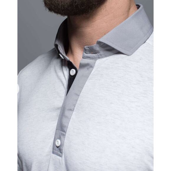 Lululemon Polo Shirt Post Practice White/Gray No Size Tag See Measurements - Picture 4 of 12